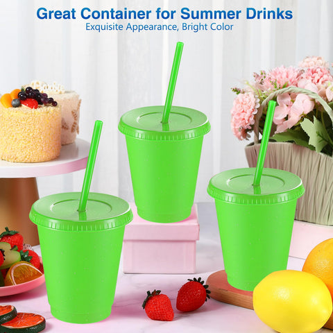 Rtteri lid-straw assembly on 16oz cup reduces spills during travel.