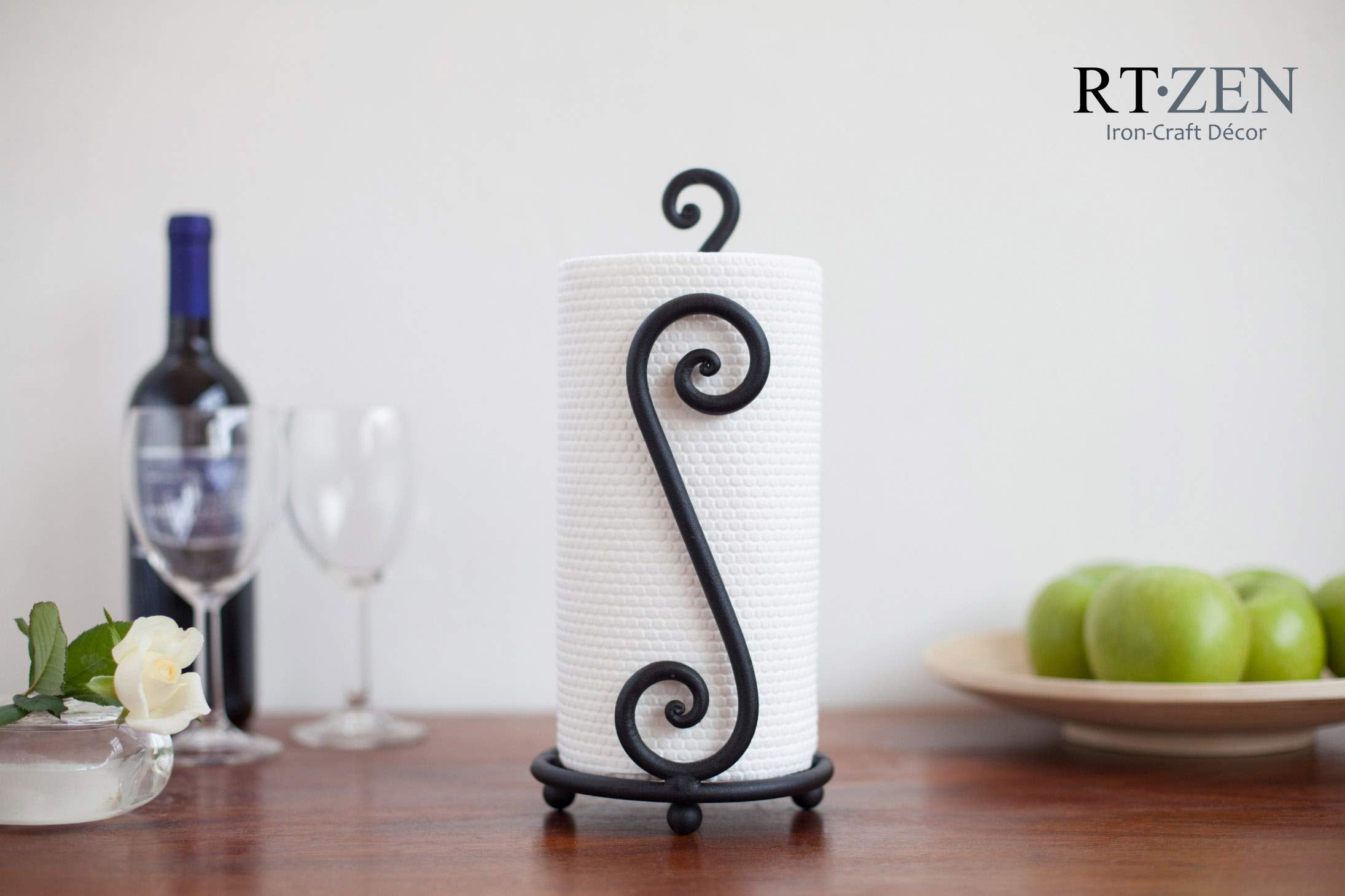 RTZEN Rustic Metal Modern Paper Towel Holder adds durable style
