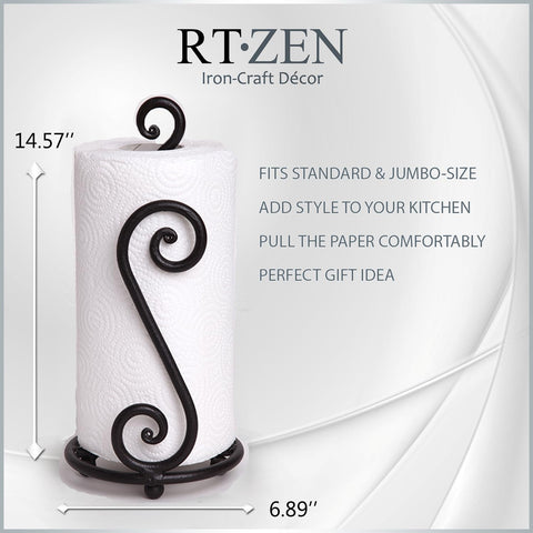 RTZEN Universal Fit Paper Towel Holder for jumbo or standard rolls