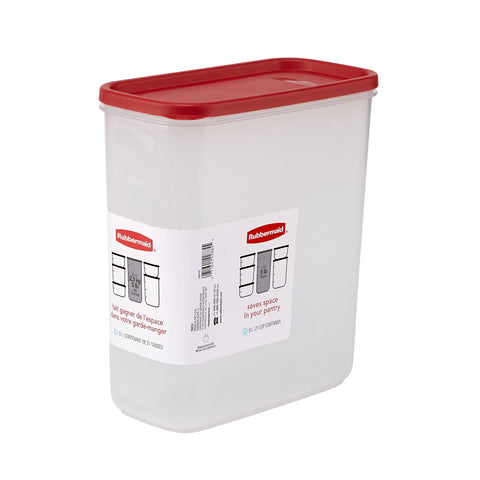 Rubbermaid 21C capacity ideal for pasta, beans, and snacks.