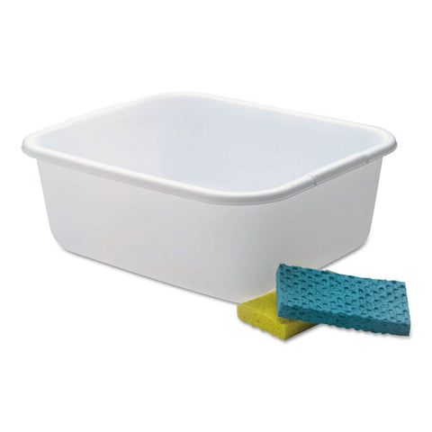 Rubbermaid 2951ARWHT white rectangle dishpan for dishwashing and light soaking tasks