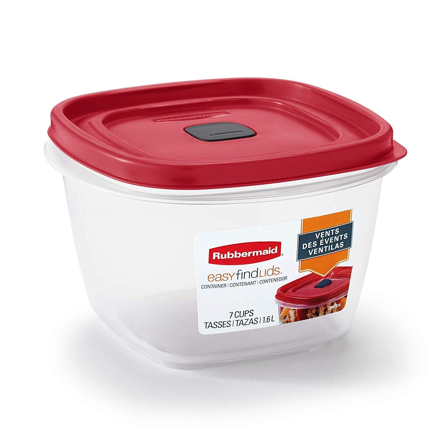 Rubbermaid 7-cup container with clear base for quick content visibility