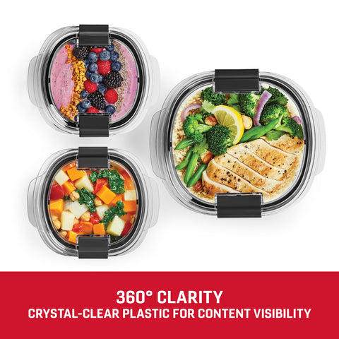 Rubbermaid Brilliance 360° crystal clarity with stain- and odor-resistance
