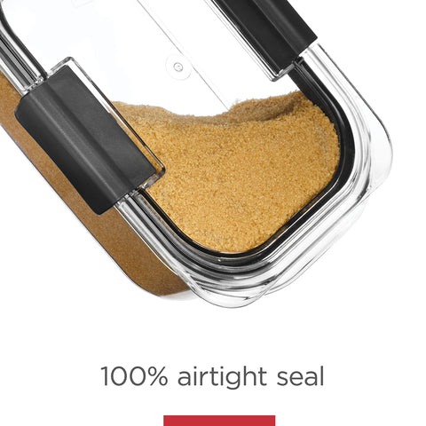 Rubbermaid Brilliance clear base lets you see contents at a glance.