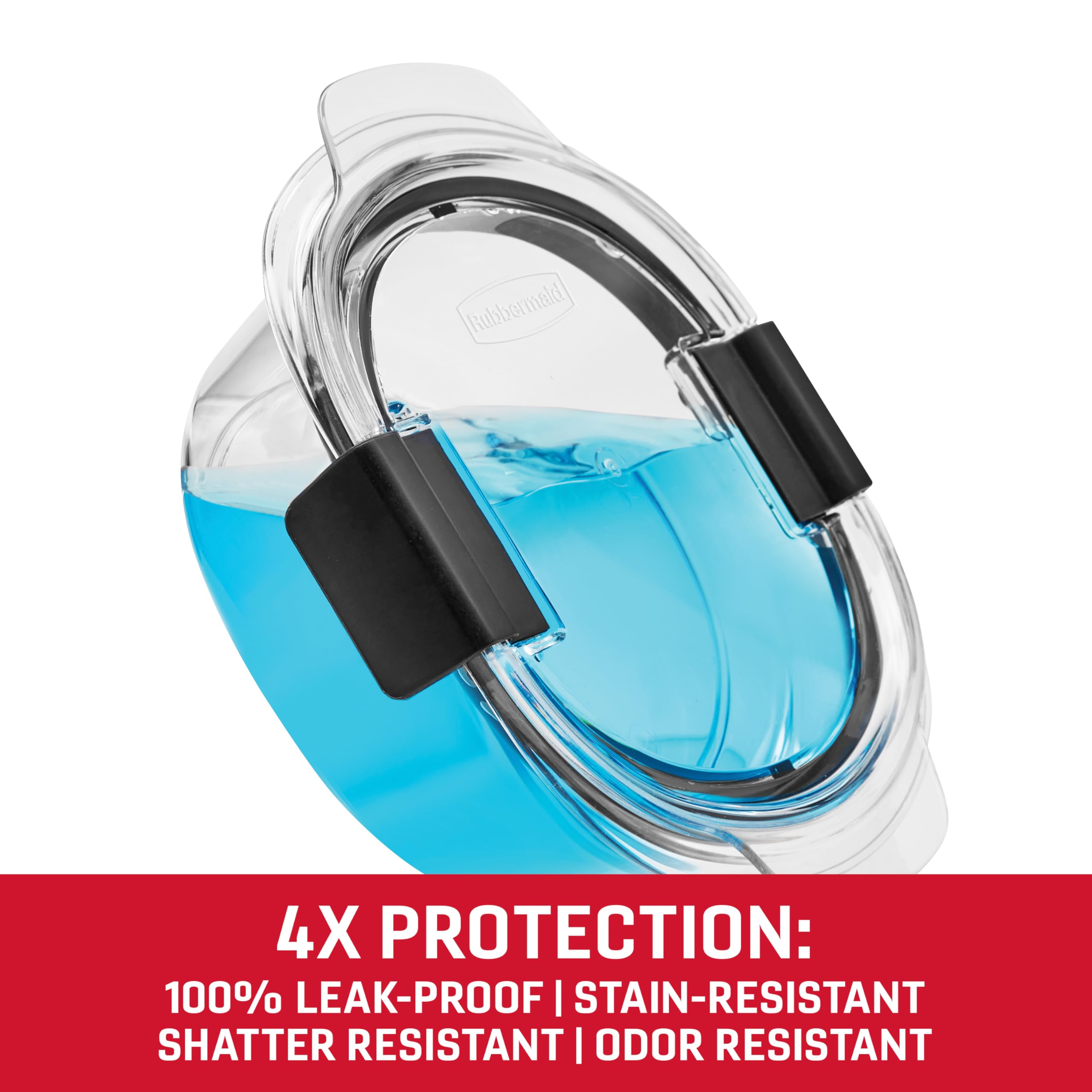 Rubbermaid Brilliance round 3.5-cup container with lid, stain- and odor-resistant