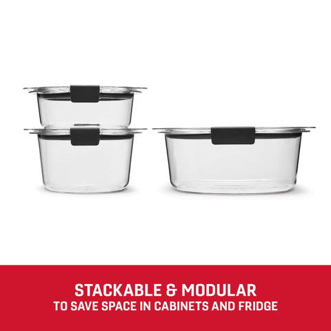 Rubbermaid Brilliance smart lid system showing lids that fit multiple containers