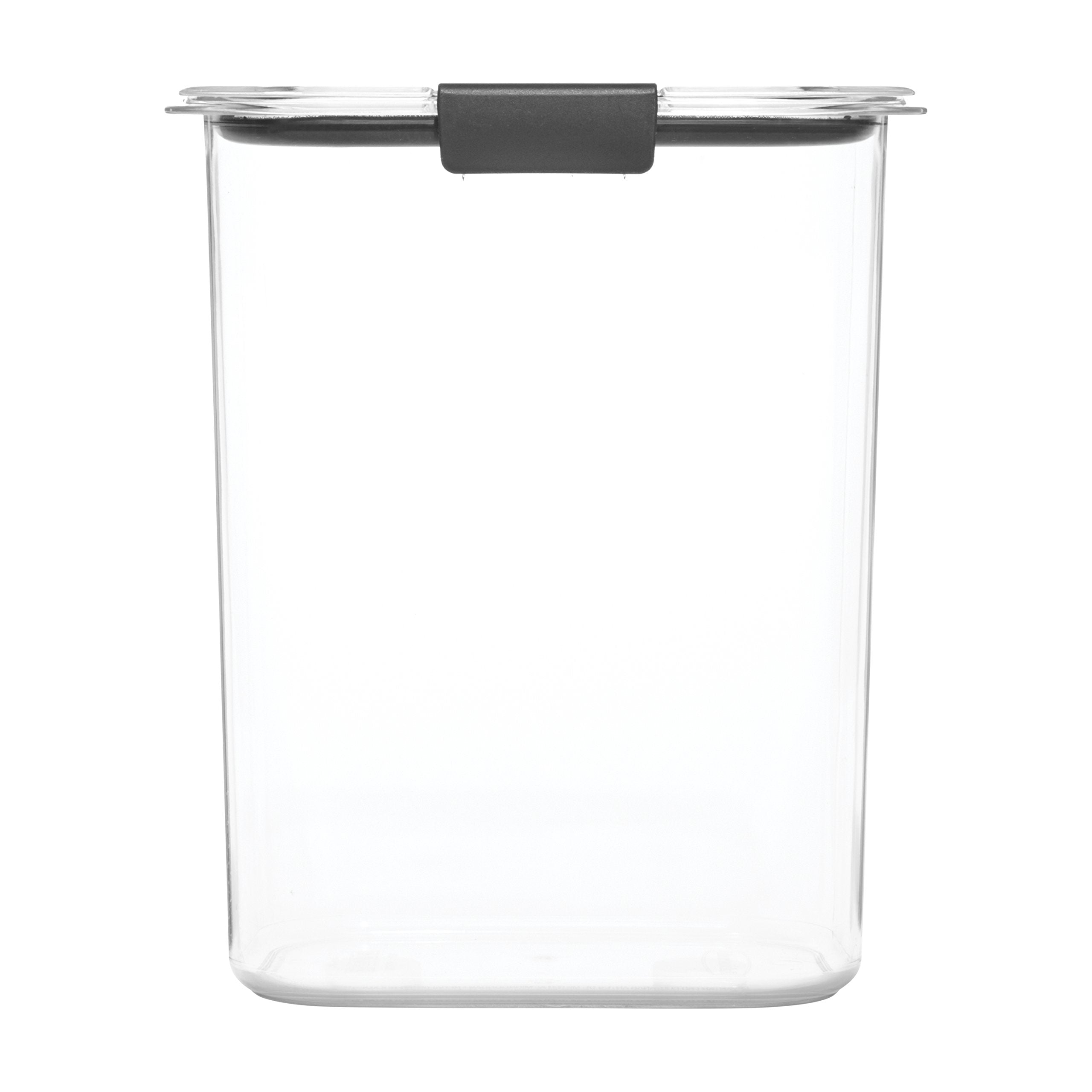 Rubbermaid Brilliance stackable storage demonstrating space-saving pantry organization.