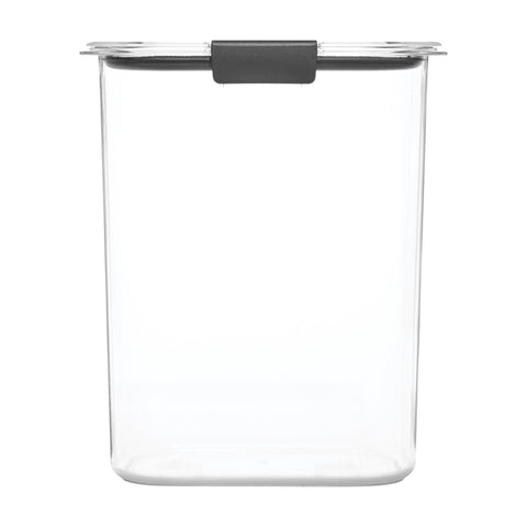 Rubbermaid Brilliance stackable storage demonstrating space-saving pantry organization.