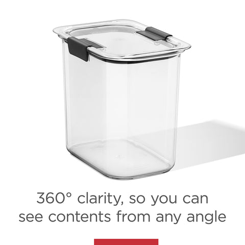 Rubbermaid Brilliance container top-rack dishwasher-safe for easy cleaning.