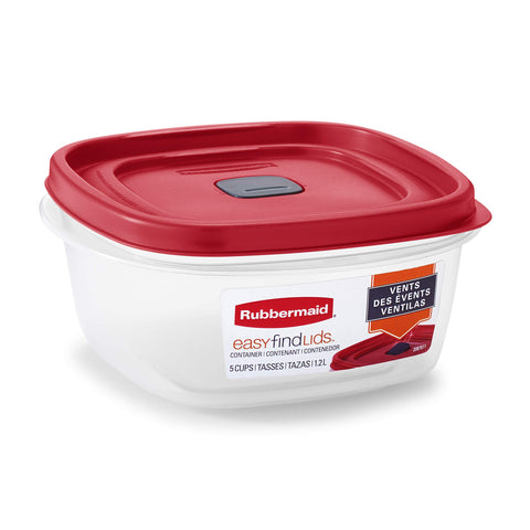 Rubbermaid EasyFindLids 3-cup lid pairs quickly with bases for easy access.