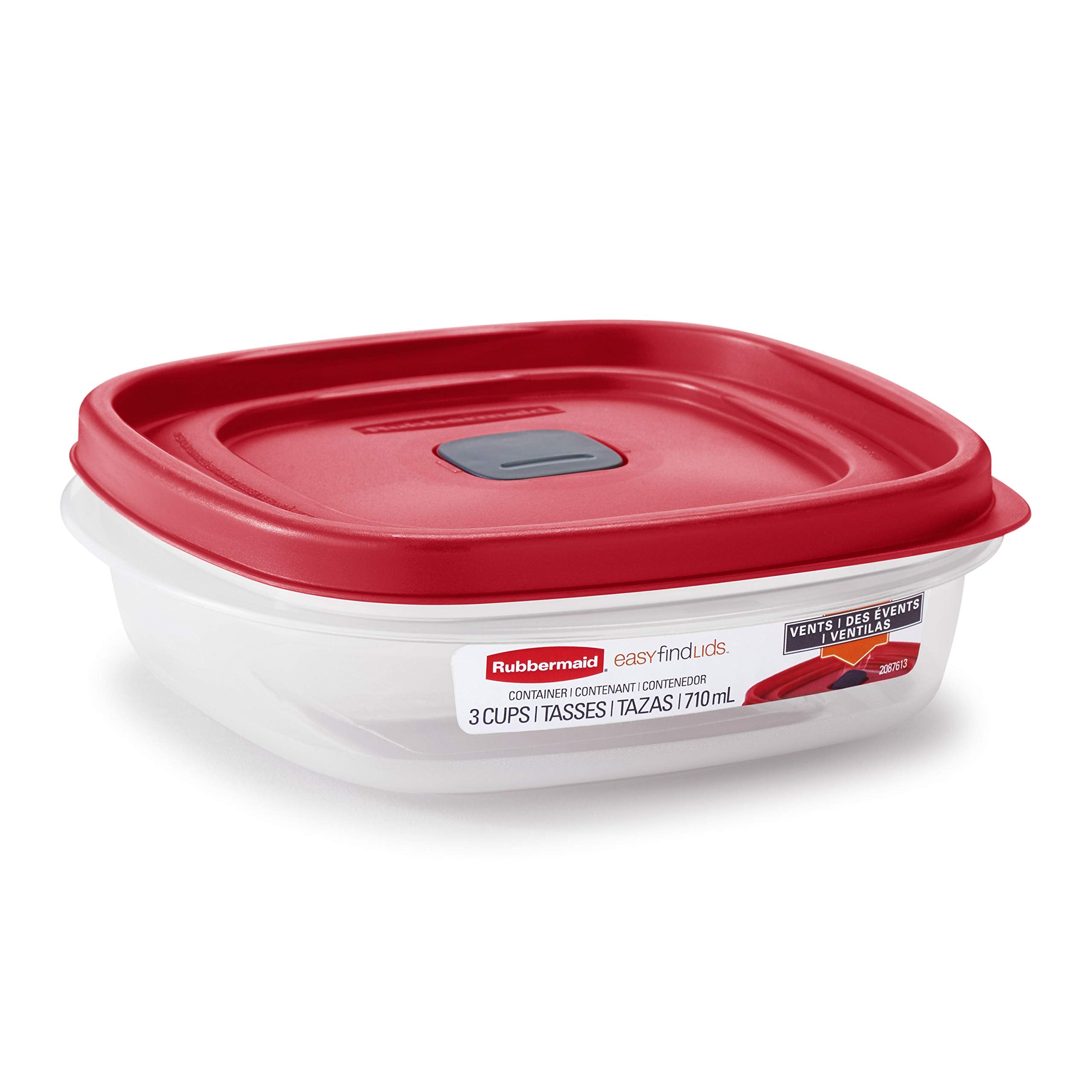 Rubbermaid EasyFindLids 5-cup base fits compact stacks and saves space.