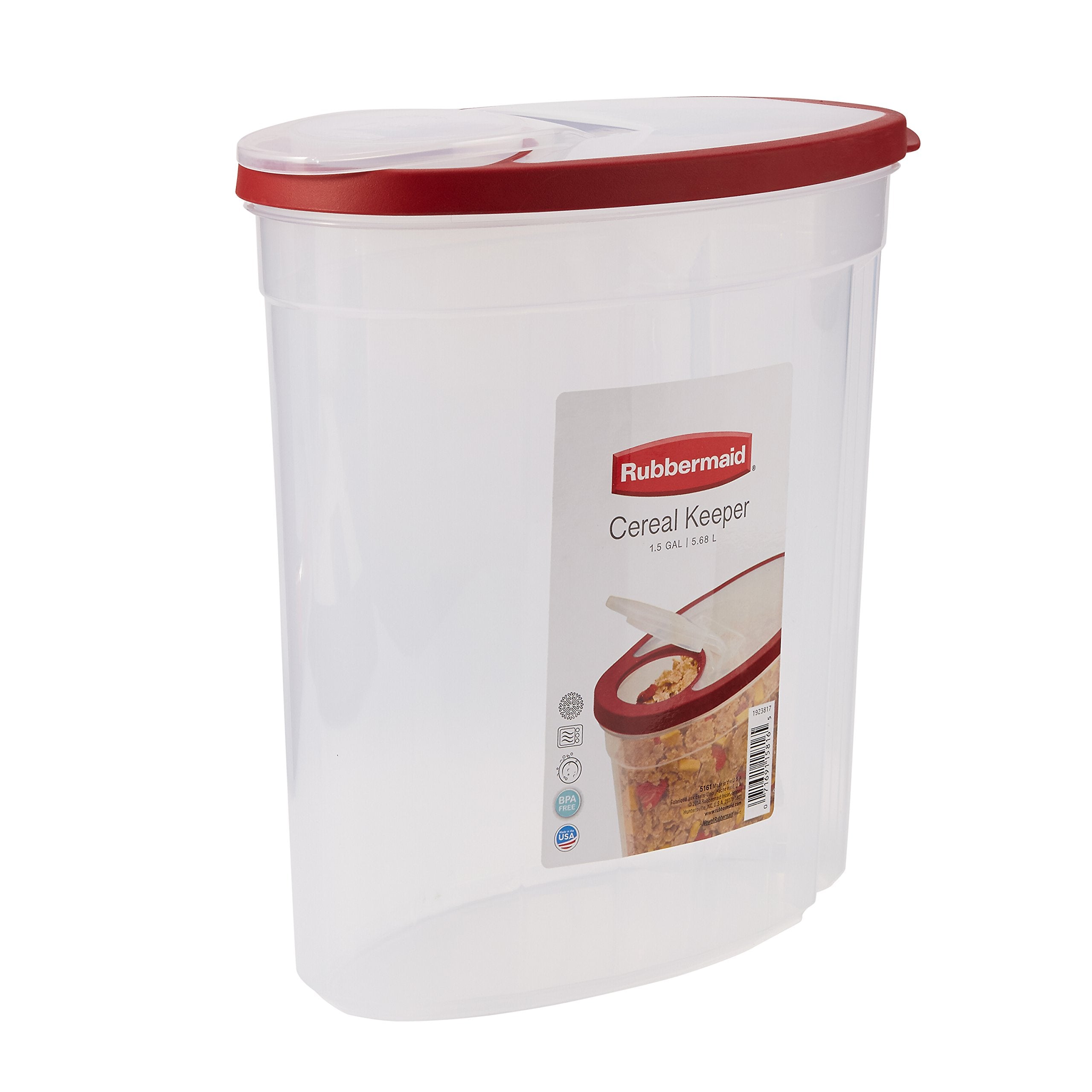 Rubbermaid Flex and Seal cereal keeper dry goods organization.