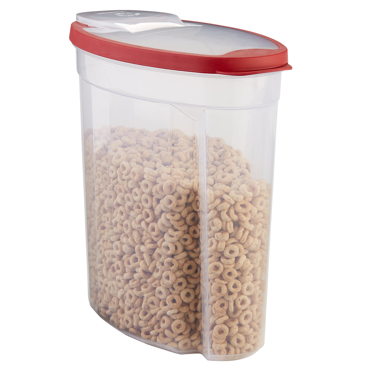Rubbermaid Flex and Seal cereal keeper large mouth for easy pouring.