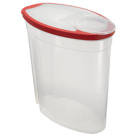 Rubbermaid cereal keeper cap stays open for one-handed pouring.