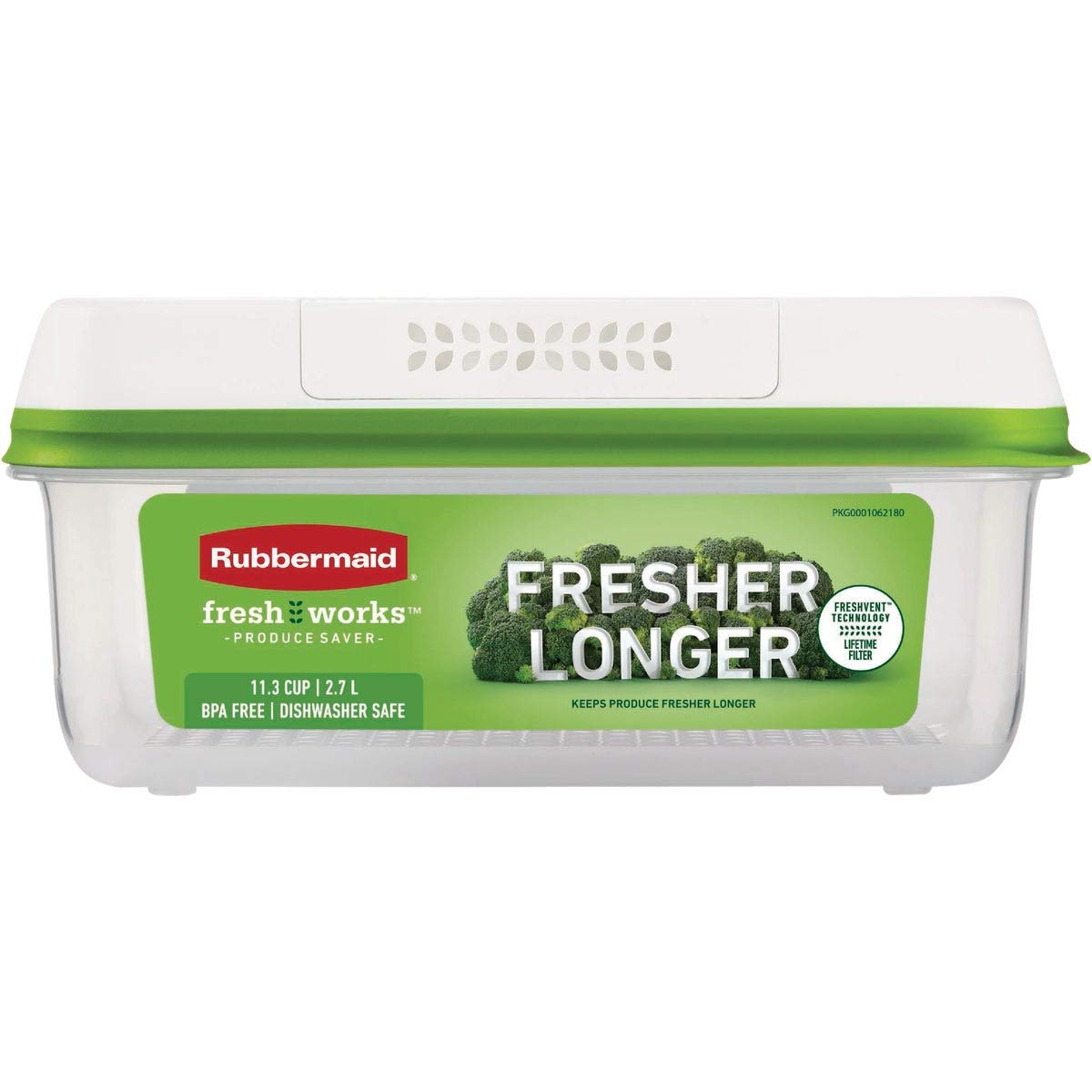 Rubbermaid FreshWorks Saver container 11.3-cup using FreshVent to extend freshness.