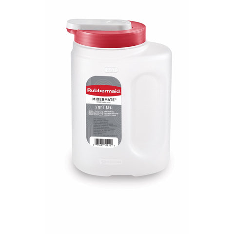 Rubbermaid Mixermate pinch-grip handle enabling comfortable pouring
