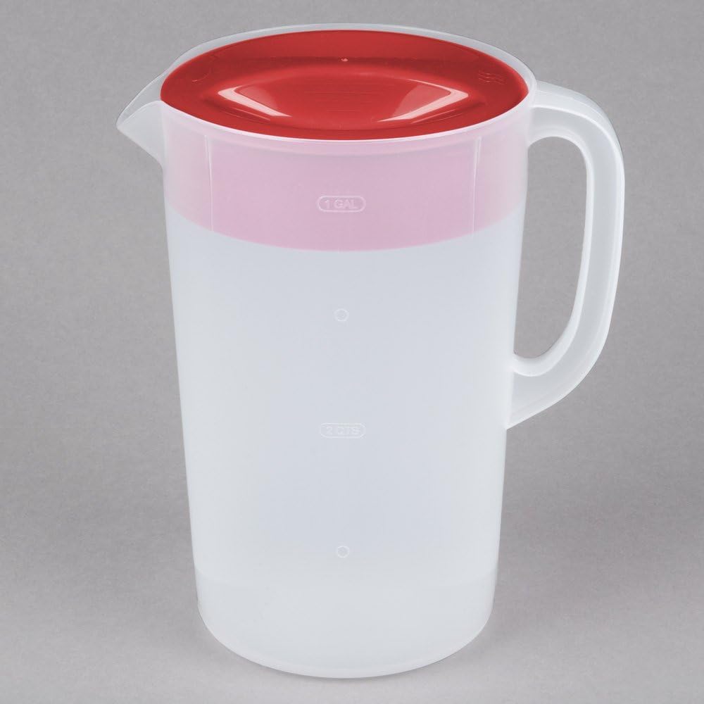 Rubbermaid Raspberry Color Pitcher Rubbermaid Pitcher Classic 1 Gallon Clear Base, Red Lid ...