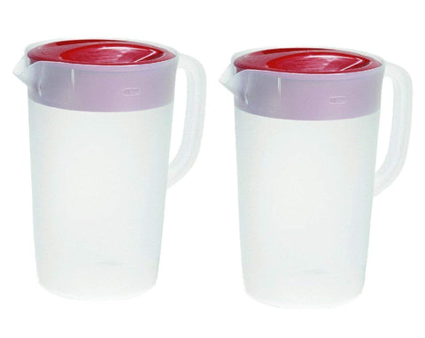 Rubbermaid Servin' Saver pitcher with red lid pour spout for easy, controlled pouring