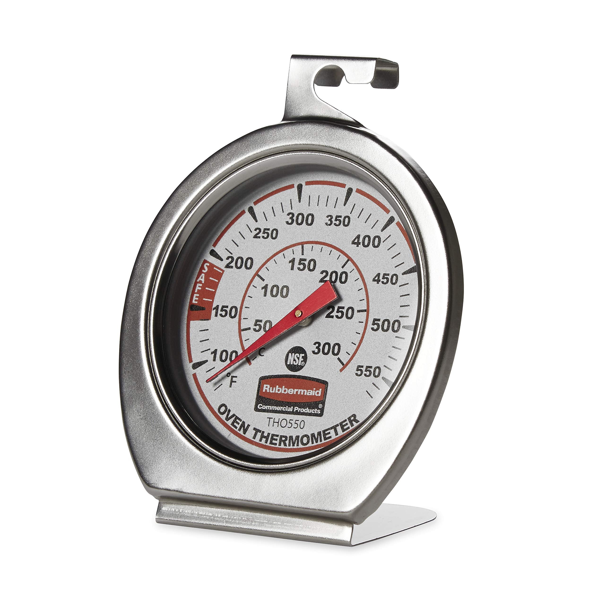 Rubbermaid thermometer in smoker supports steady temperature control.