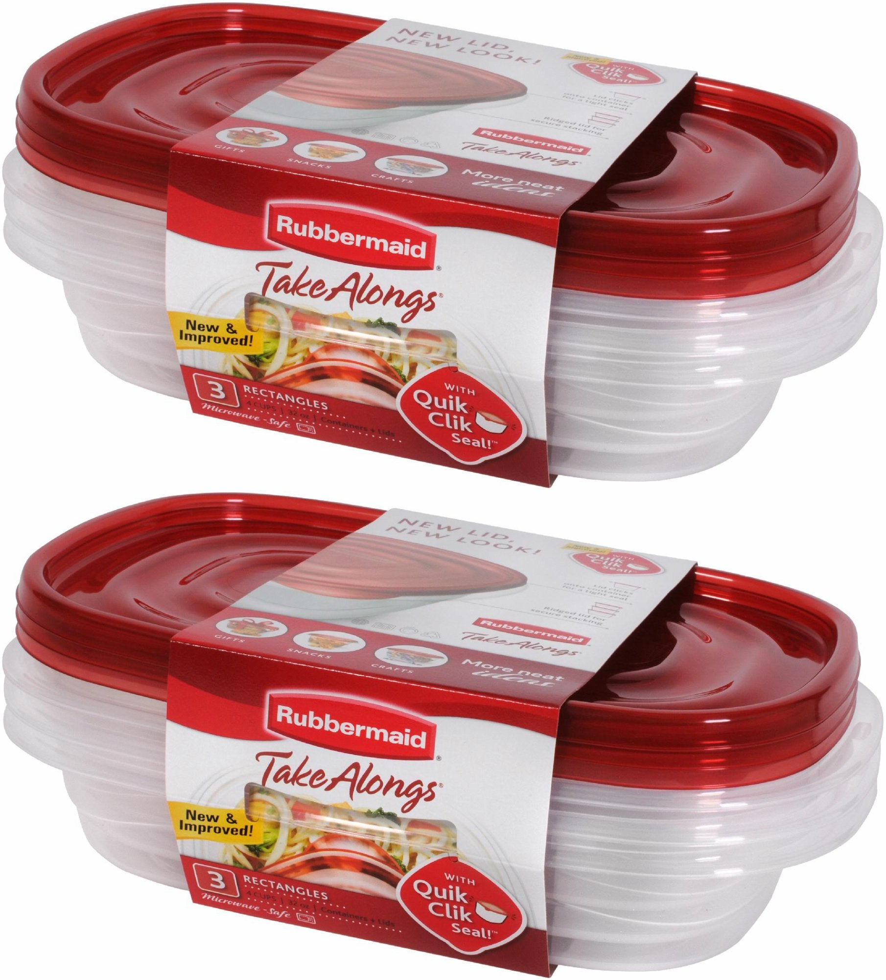 Rubbermaid Take Alongs 4-Cup Rectangle Container; compact, versatile storage for meals and leftovers.