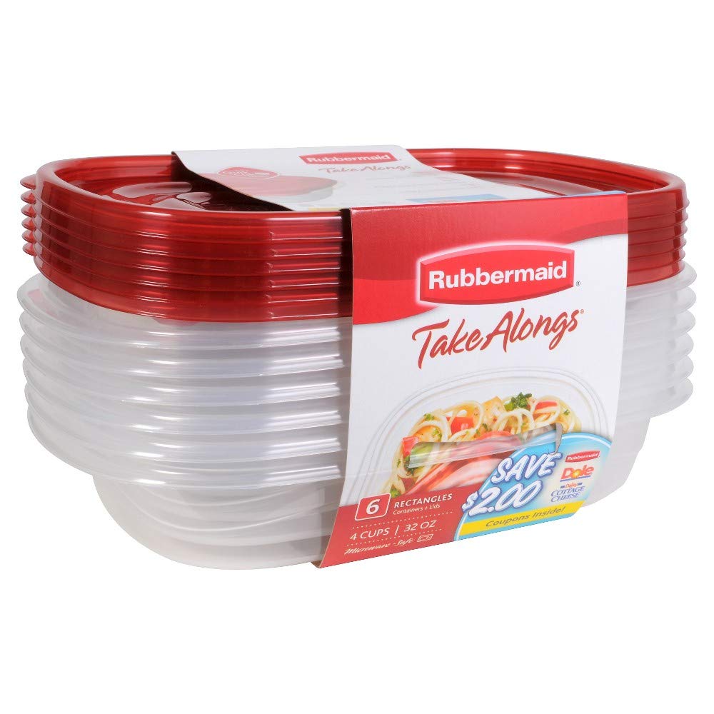 Rubbermaid TakeAlongs easy-carry handles simplify carrying to school or work.