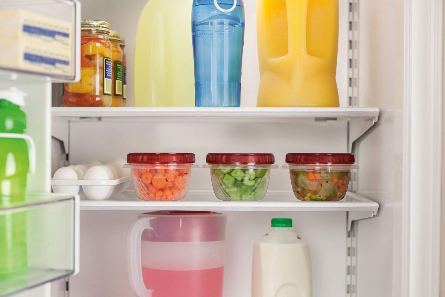 Rubbermaid TakeAlongs dishwasher-safe on the top rack for easy cleanup.