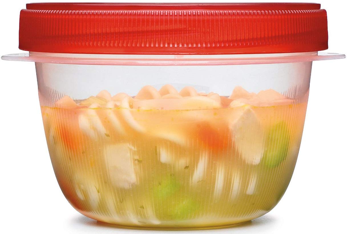 Rubbermaid TakeAlongs handles stay cool when containers hold hot foods.