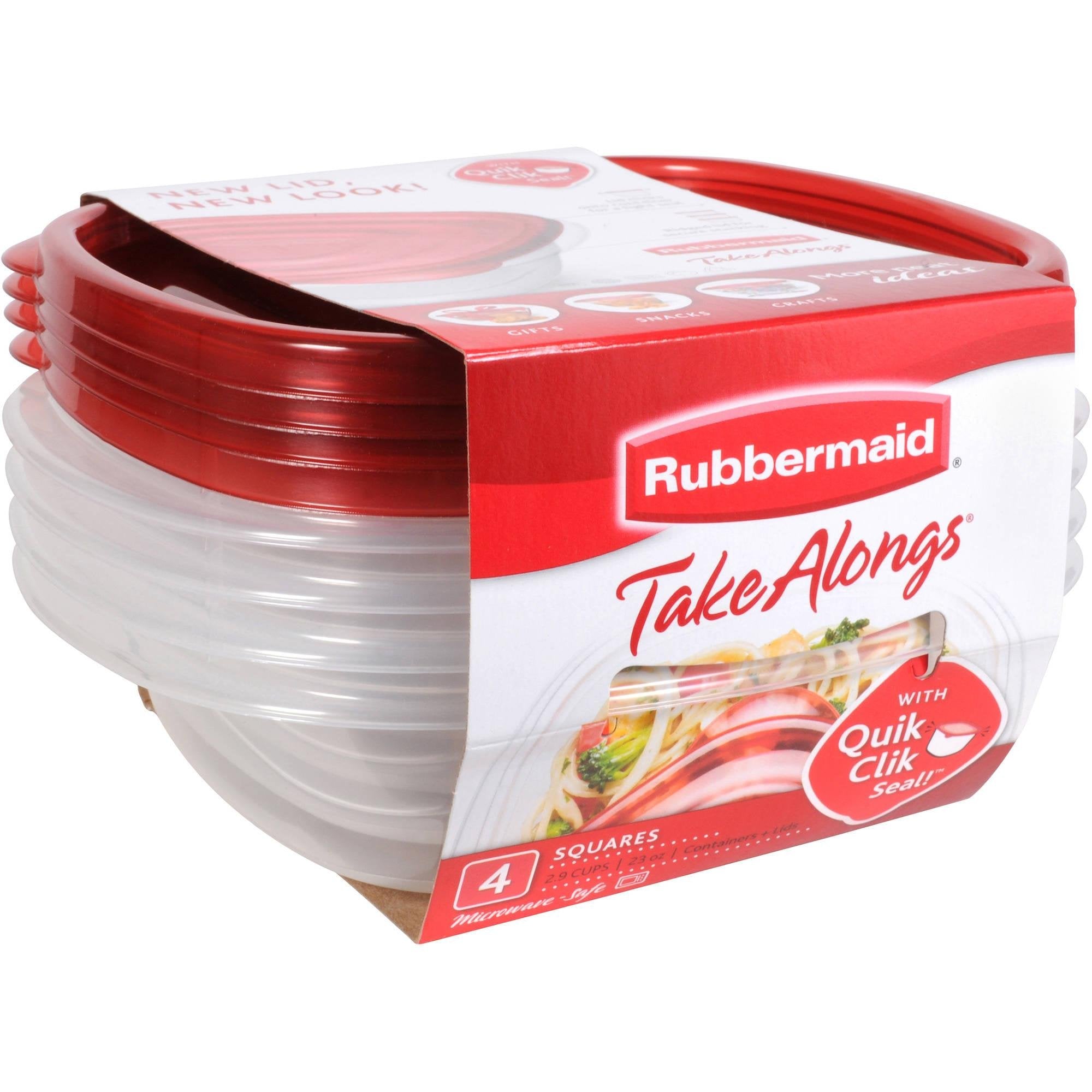 Rubbermaid TakeAlongs lid with QuikClik Seal ensures secure closure for on-the-go meals.