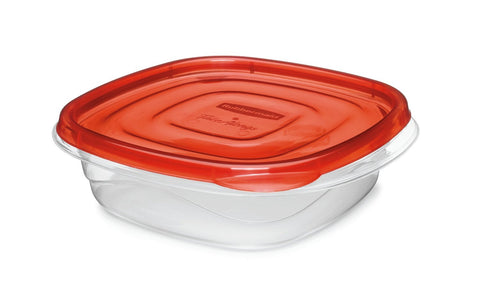 Rubbermaid TakeAlongs stackable lids save space when storing.