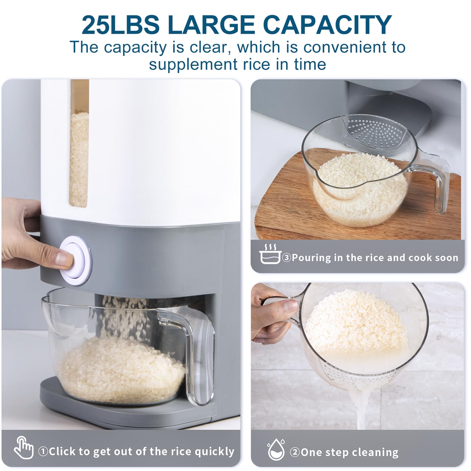Rubtlamp automatic dispense button for easy portioning without lid removal.
