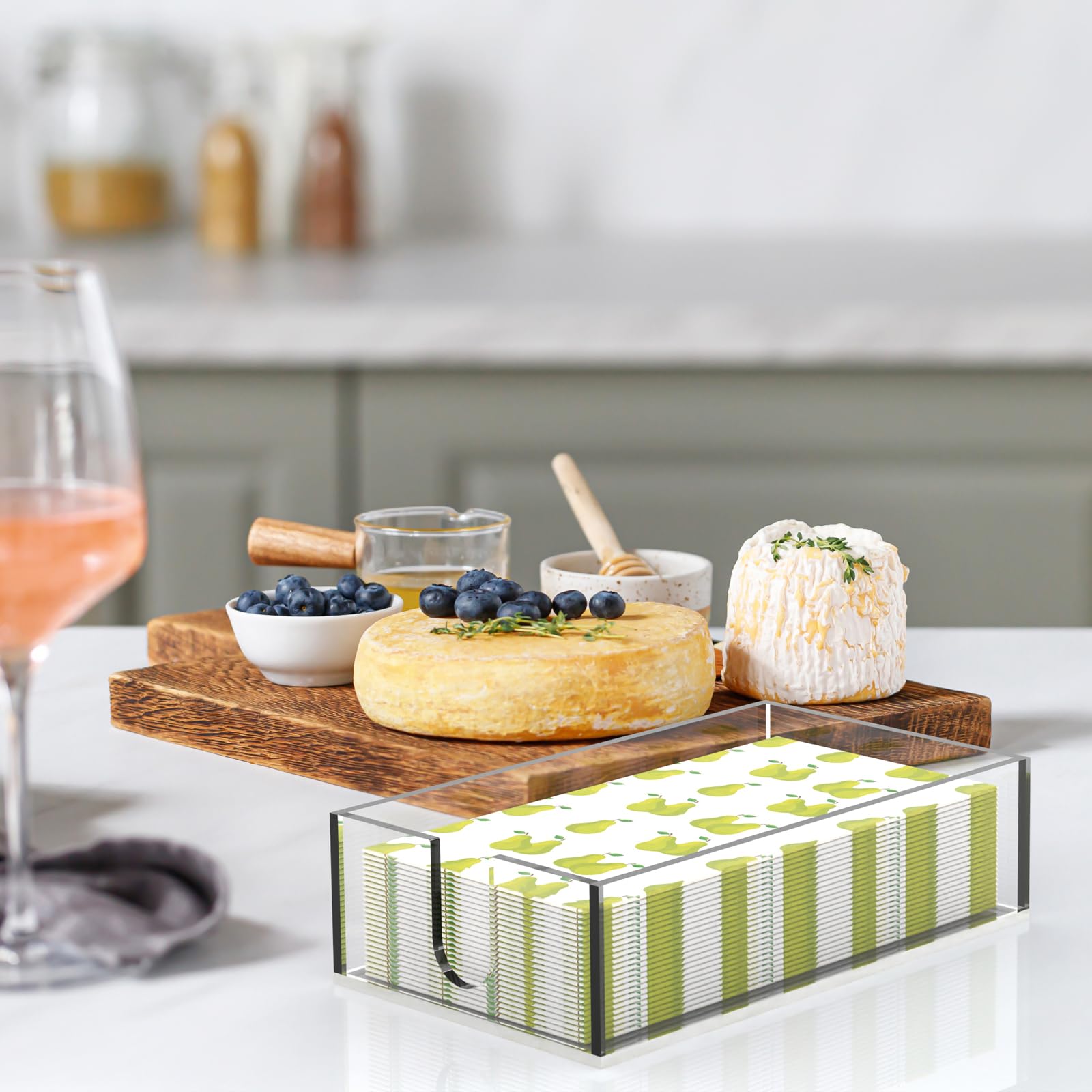 Rubtlamp bathroom napkin holder keeps guest towels within reach