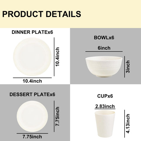 Rubtlamp beige wheat straw plates for everyday meals and family dining