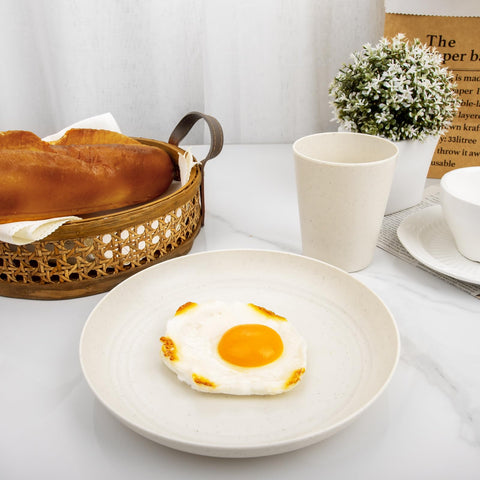 Rubtlamp wheat straw cups stacked neatly for space-saving storage