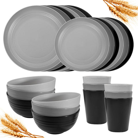 Rubtlamp wheat straw dinner plates are durable and lightweight for family meals.