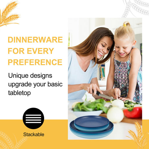 Rubtlamp deep blue plates add a stylish color option for family dinners.