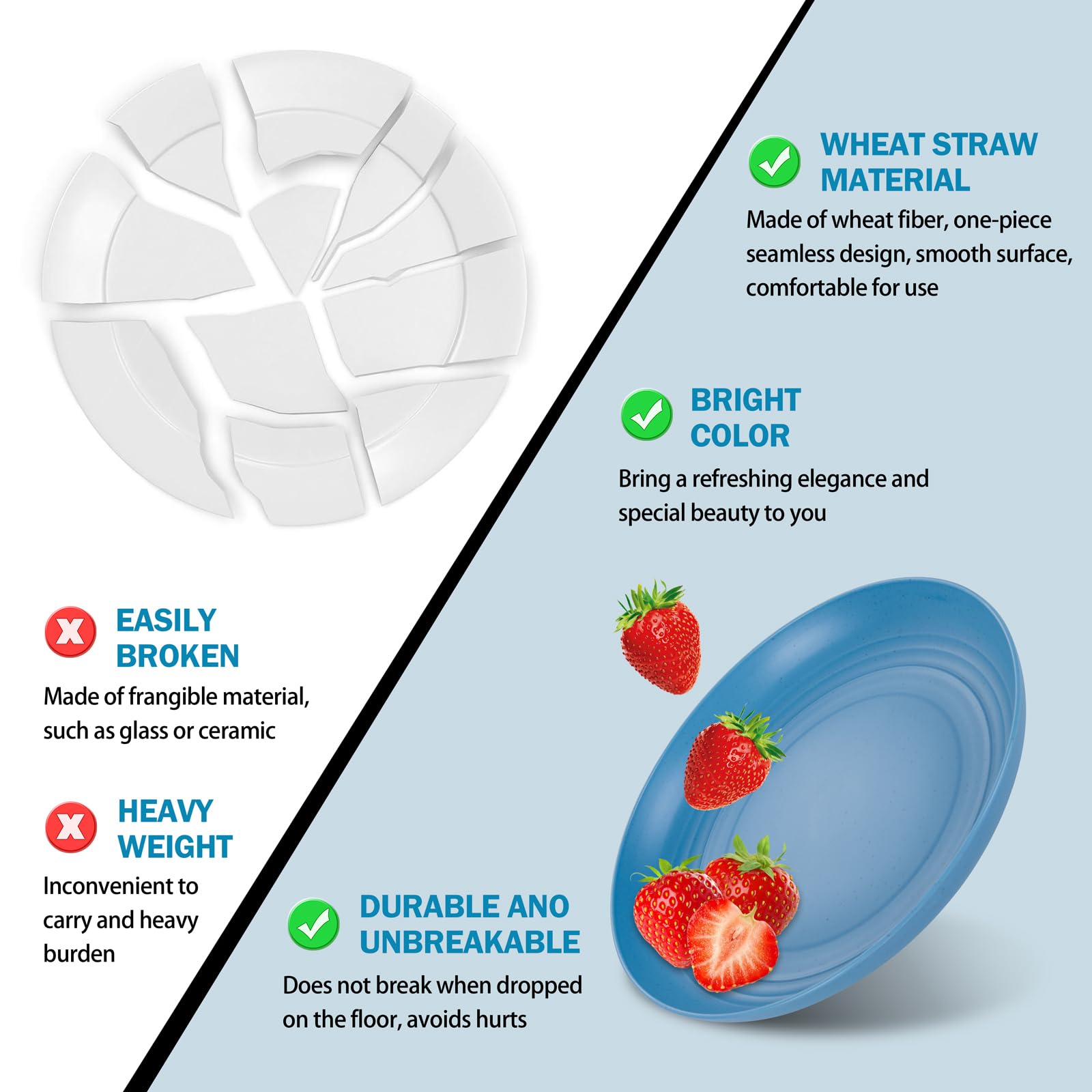 Rubtlamp plate navy blue emphasizes sturdy reusable plates for outdoor meals.