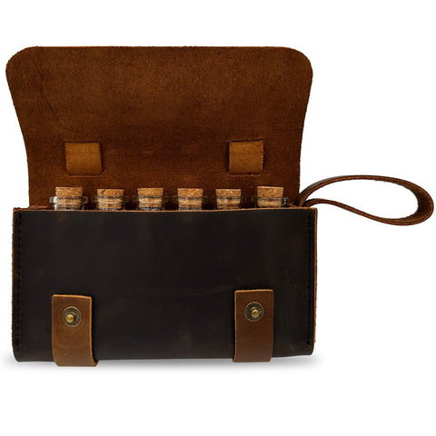 Ruck and River leather spice wallet back view reveals sturdy construction