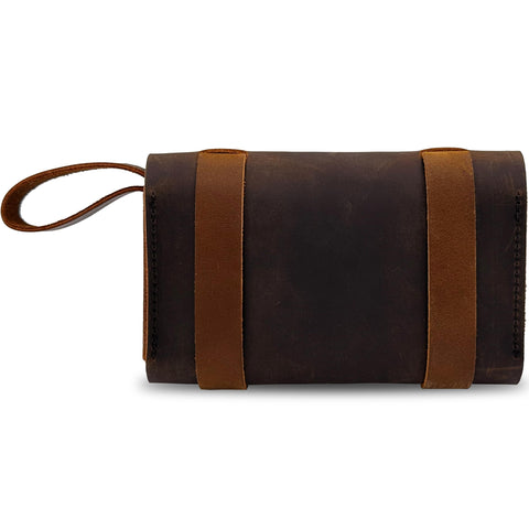 Ruck and River leather spice wallet material close-up indicating durable leather