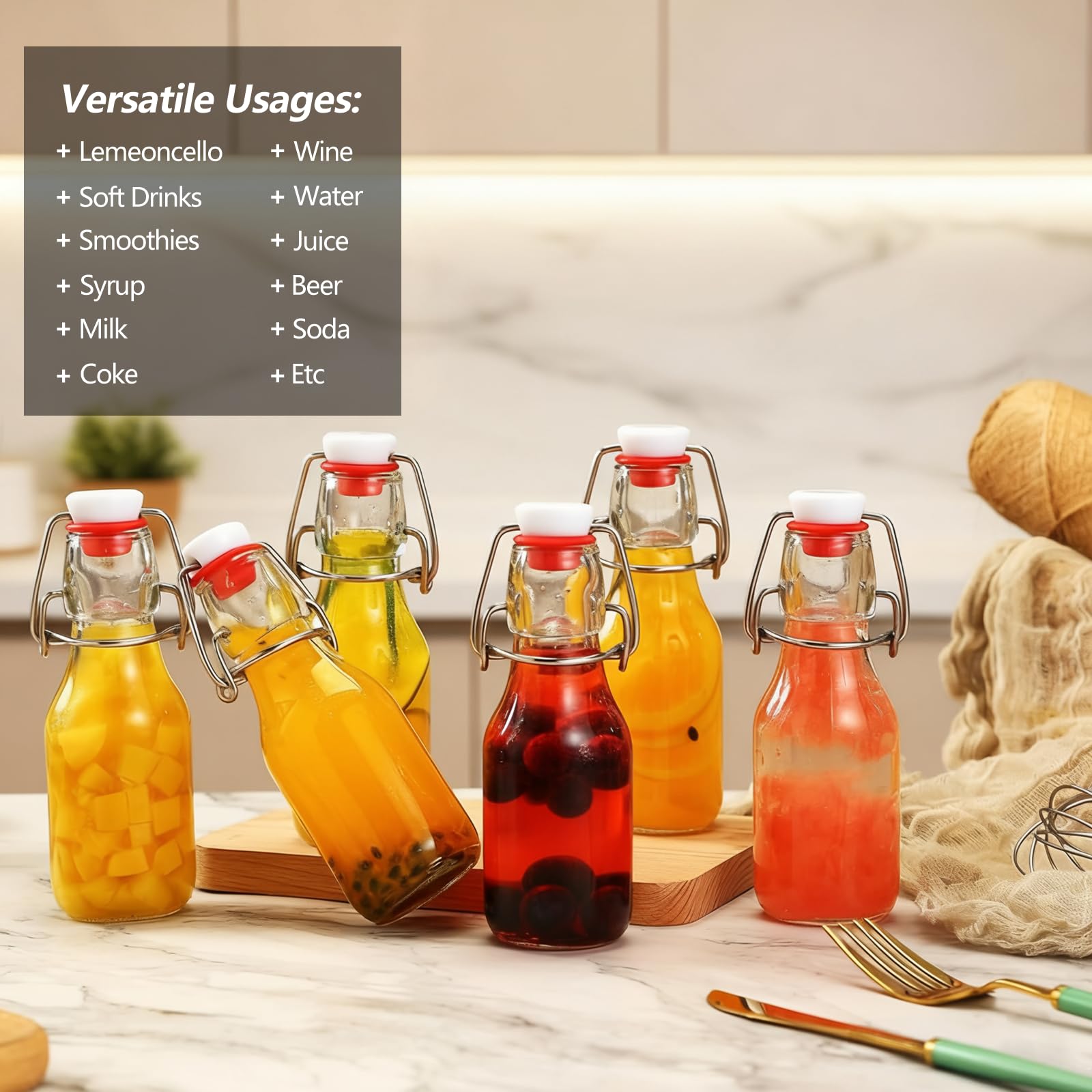 Ruckae 4oz bottle with lid for vanilla extract or flavor oils.