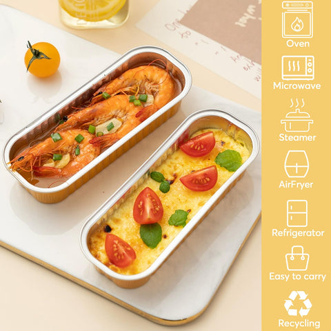 Ruckae compact disposable pans simplifying cleanup after baking.