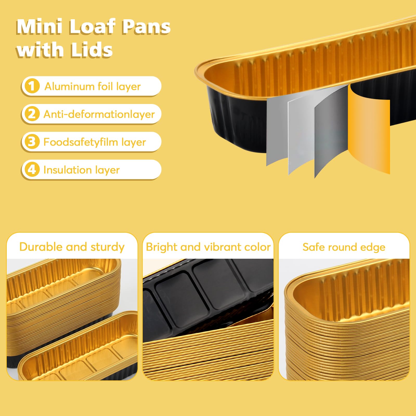 Ruckae disposable spoons paired with mini loaf pans for easy serving.