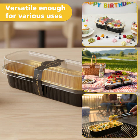 Ruckae foil bakeware for oven, fridge, and air fryer versatility.