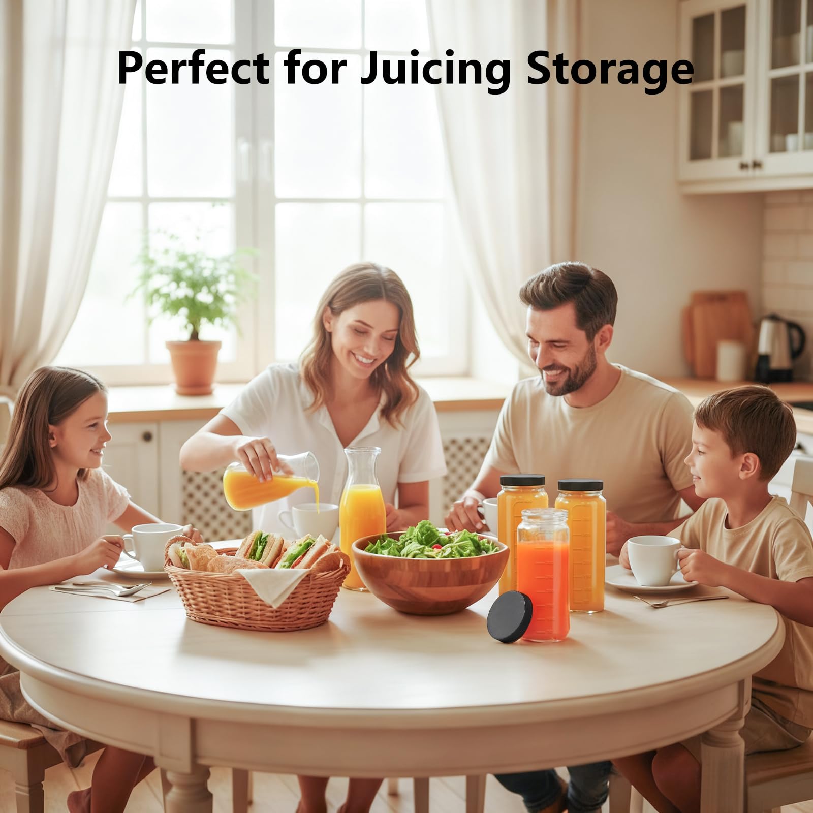 Ruckae fridge-safe glass bottle preserves beverages from juice to tea.