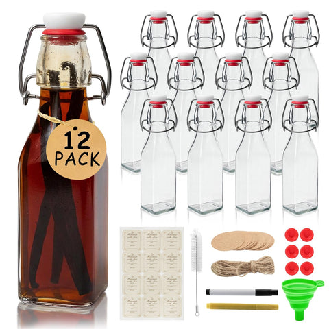 Ruckae 8.5 oz square swing top bottle for precise pours