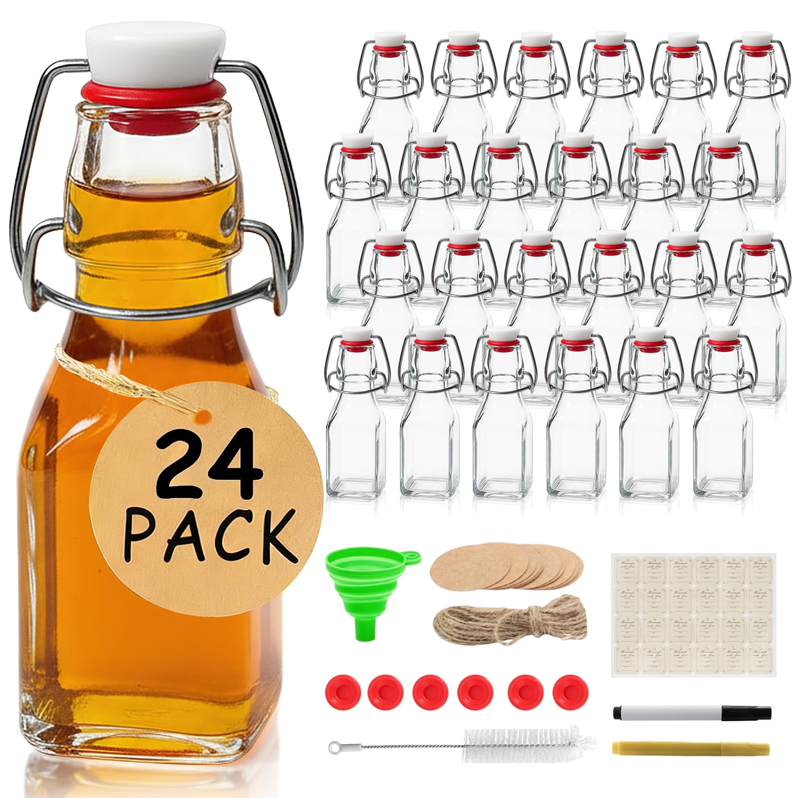 Ruckae square swing-top bottle cap close-up showing airtight seal for freshness