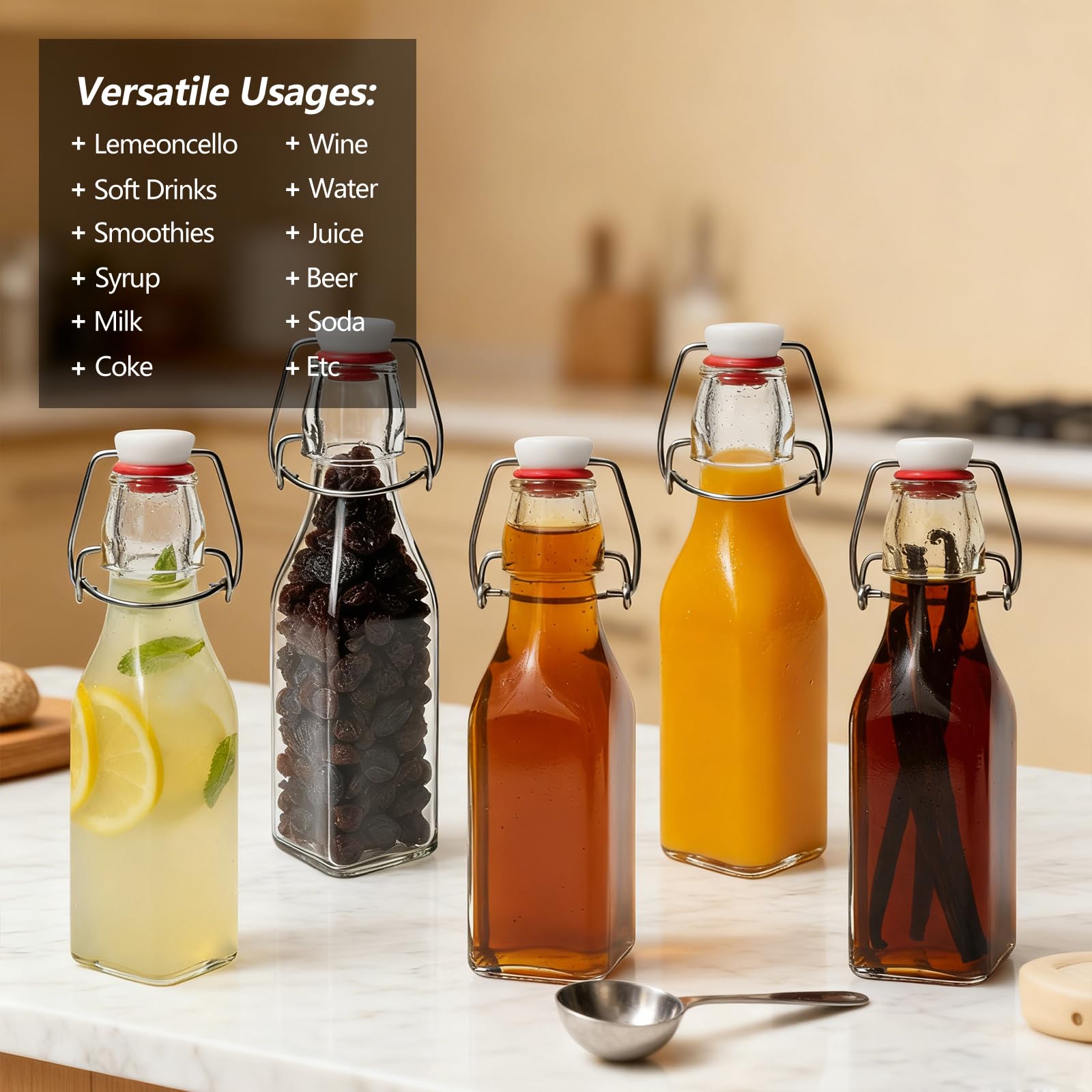 Ruckae kombucha bottle with clear glass for homemade brews