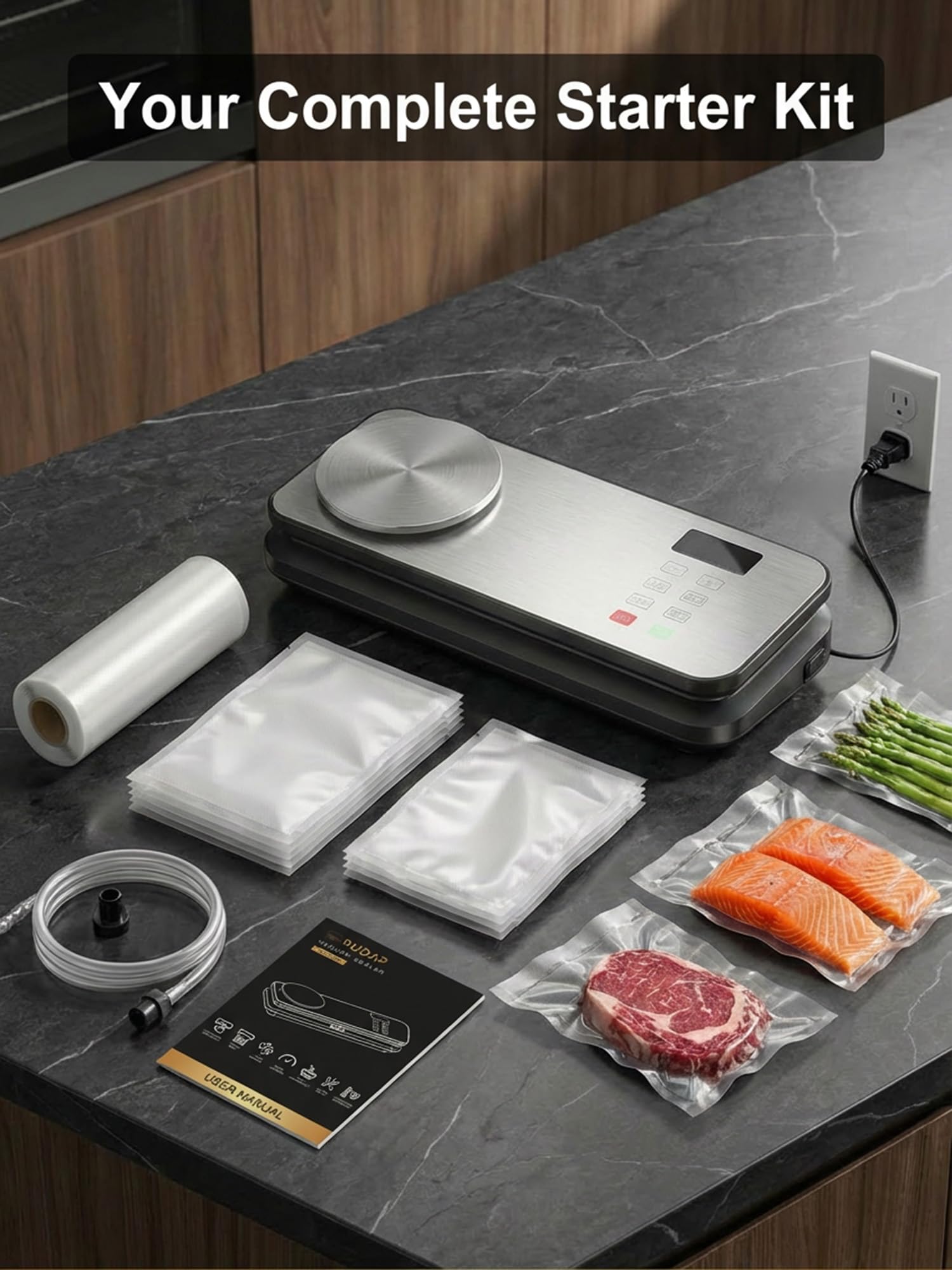 Compact design of RUDAP sealer fits on a kitchen counter for daily use