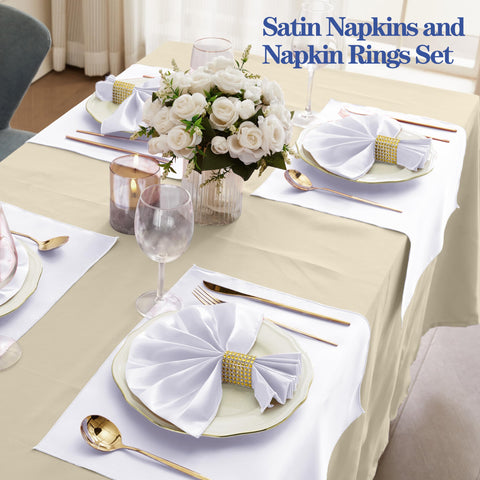RUDONG M napkins and rings bulk set for large events
