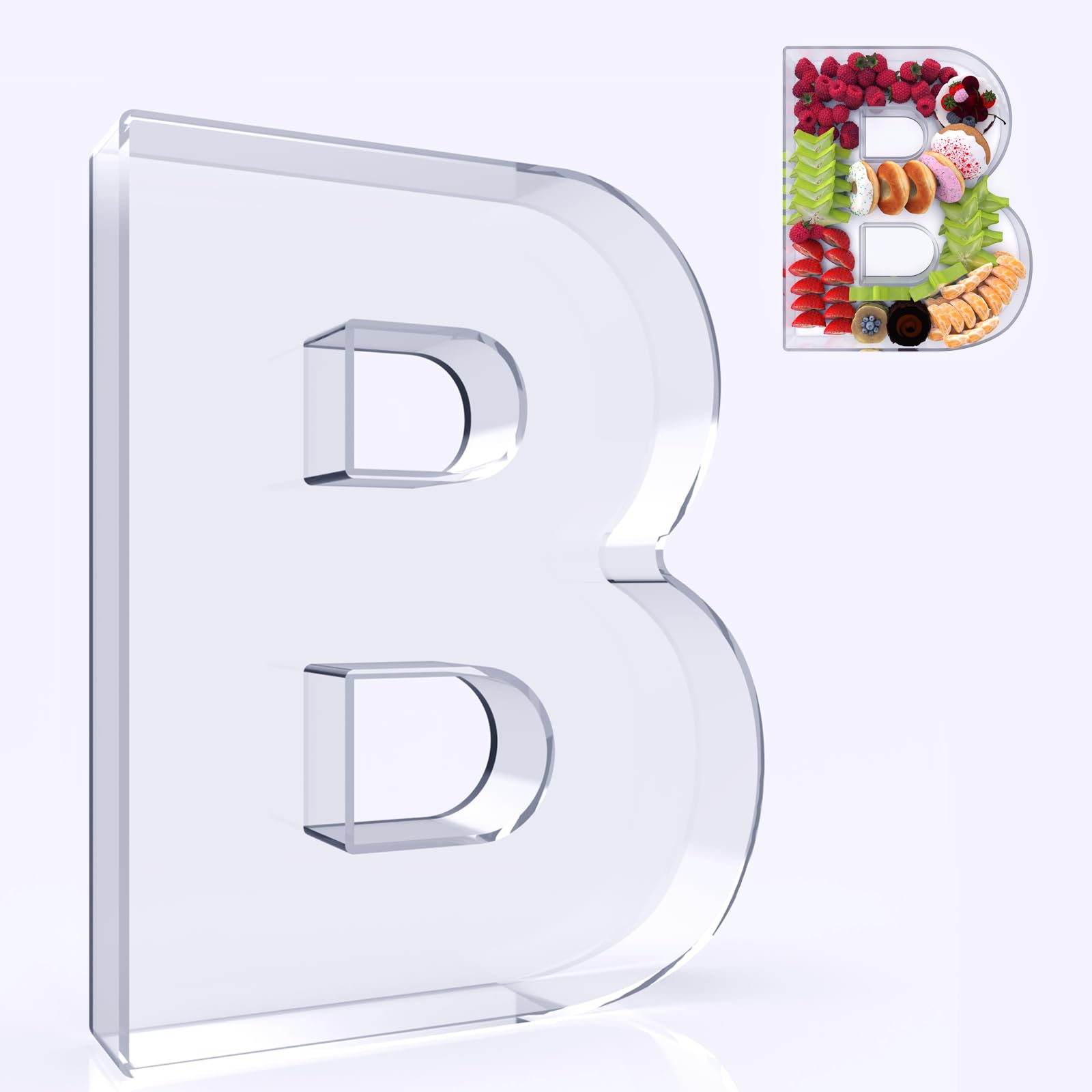 RUFHVTY 11-inch acrylic letter charcuterie box on table for stylish party display