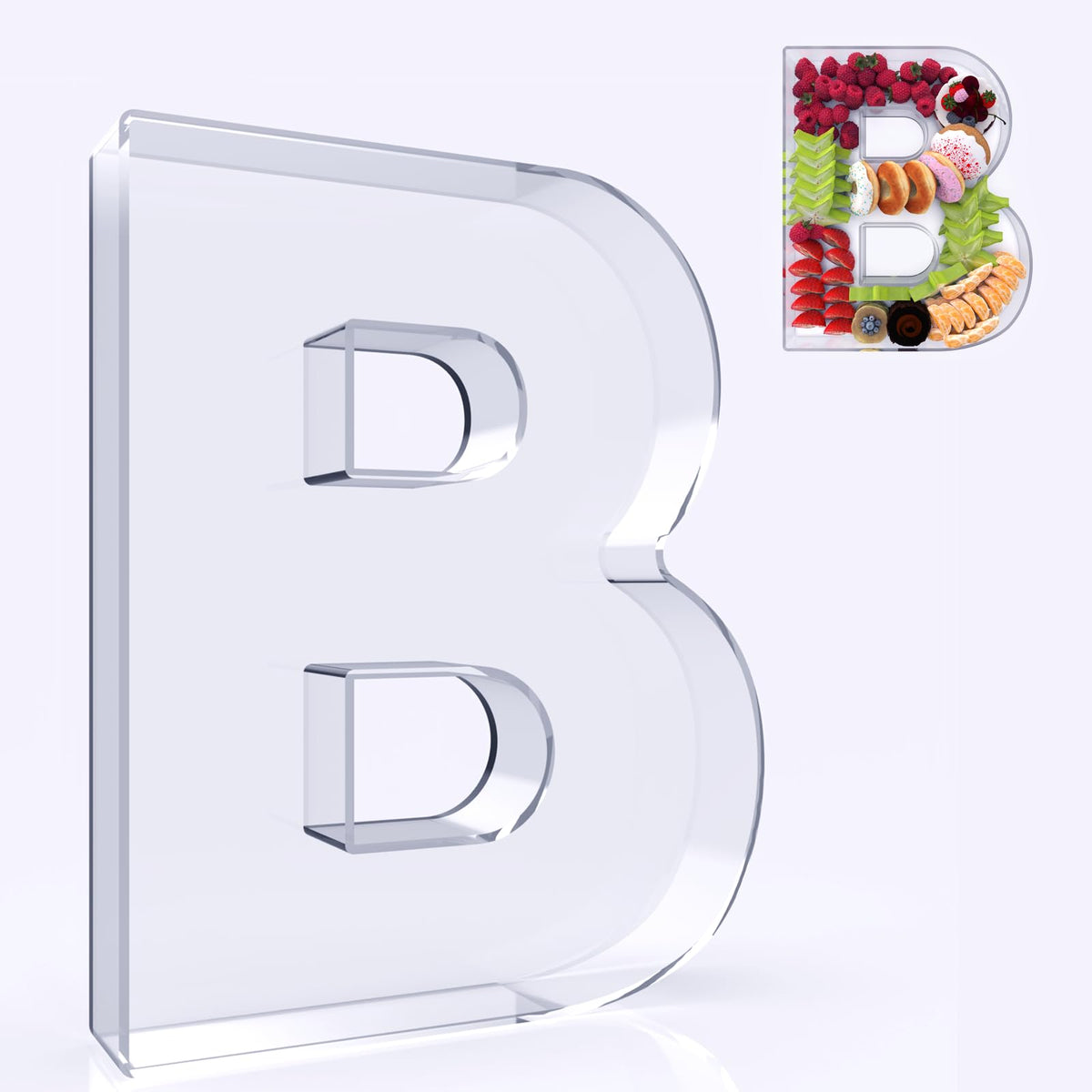 RUFHVTY 11-inch acrylic letter charcuterie box on table for stylish party display
